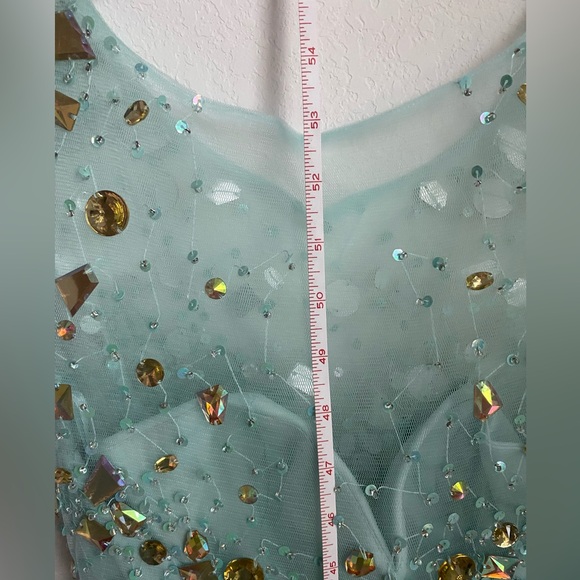 Sky Blue Mermaid Style Evening Gown, Prom Dress, Pageant Gown - Picture 10 of 10